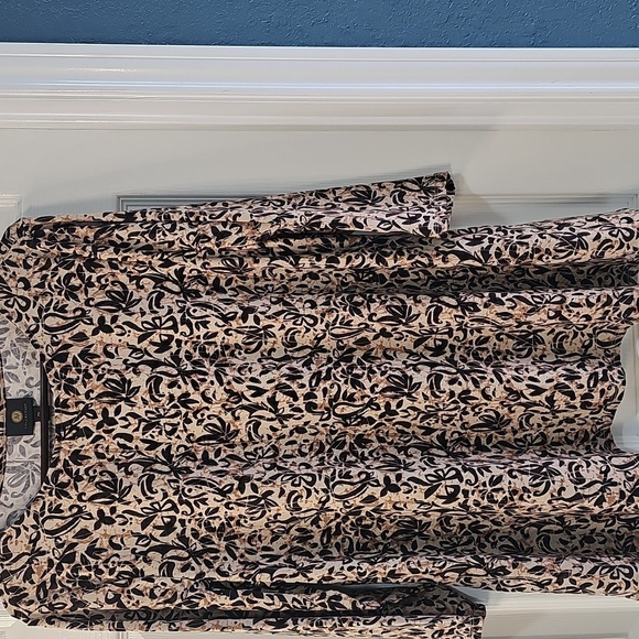 NWT JM Collection Petite Irina Impression 3/4 Sleeve Tunic PXL Coffee Cake - Picture 7 of 12